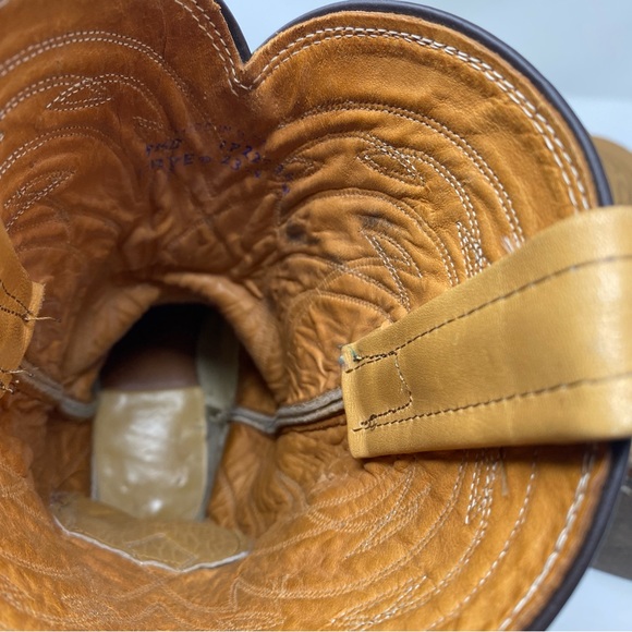 Frye Cowboy Boots Tan Brown Leather Men’s Size 9.5 D - Picture 9 of 9